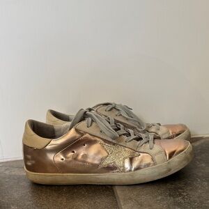 Golden Goose Metallic Gold Sneakers